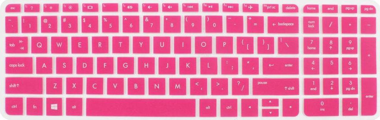 Anti-Dust Keyboard Protector Skin Film Cover Fuchsia for HP Pavilion 15 Laptop