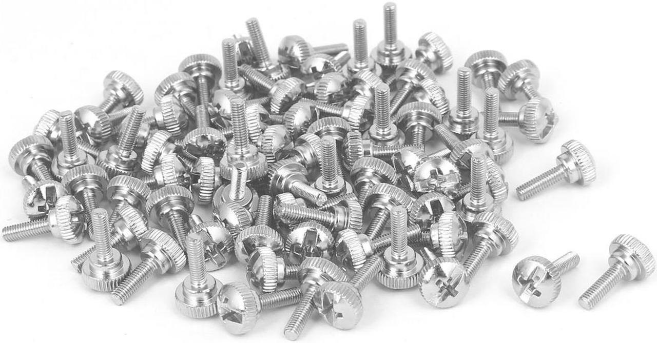 Computer PC Case Nickel Plated Knurled Phillips Head Thumb Screw M3 x 10mm 80pcs