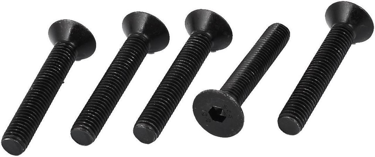 Unique Bargains M10x60mm Carbon Steel Countersunk Head Hex Socket Screw Black 5pcs