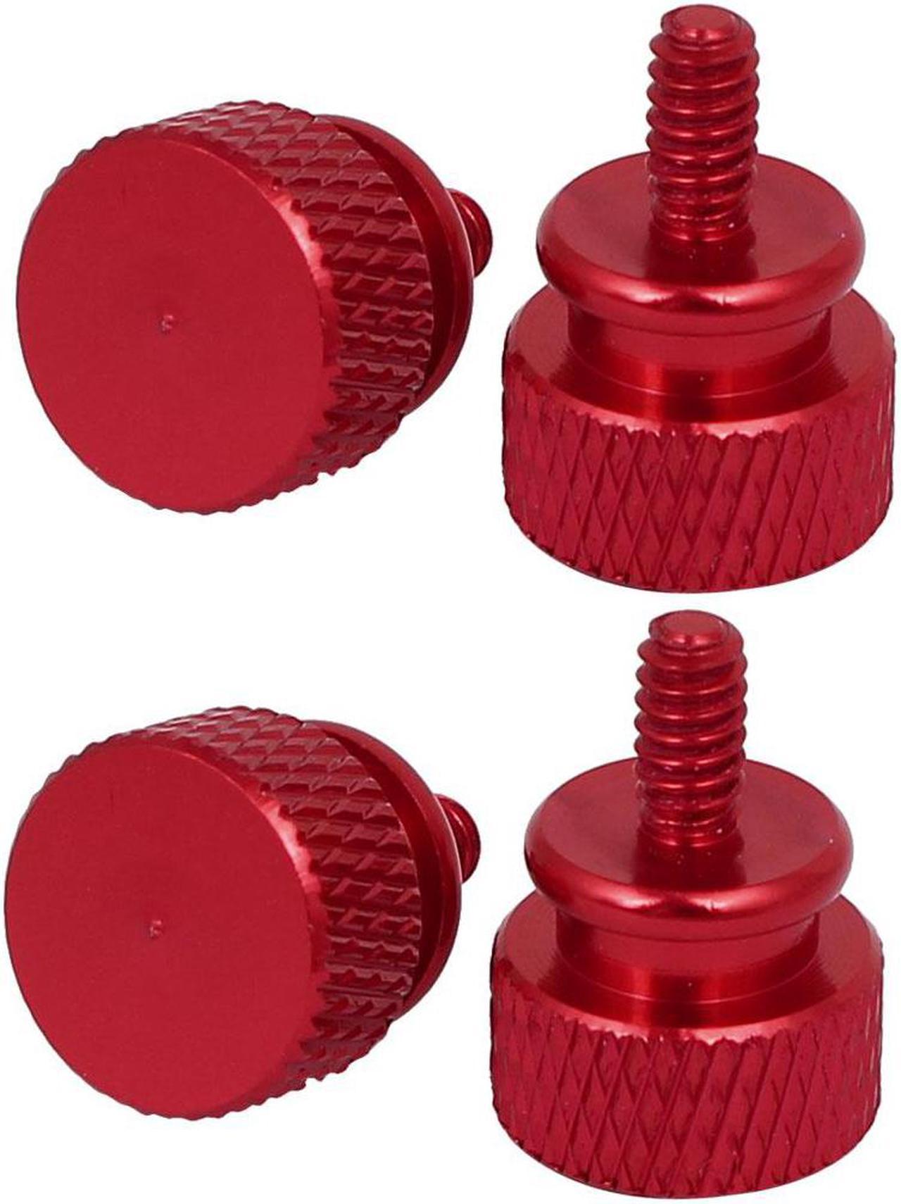 Computer PC Case Fully Threaded Knurled Thumb Screws Wine Red 6#-32 4pcs