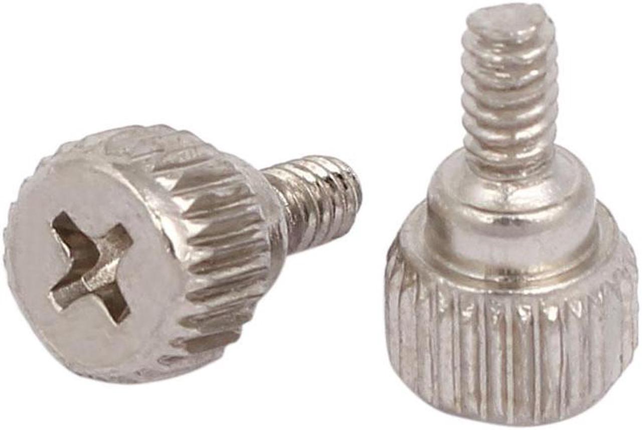 Alt view image 2 of 3 - Computer PC Case Metal Flat Head Knurled Thumb Screw M3.5x6mm Silver Tone 25pcs