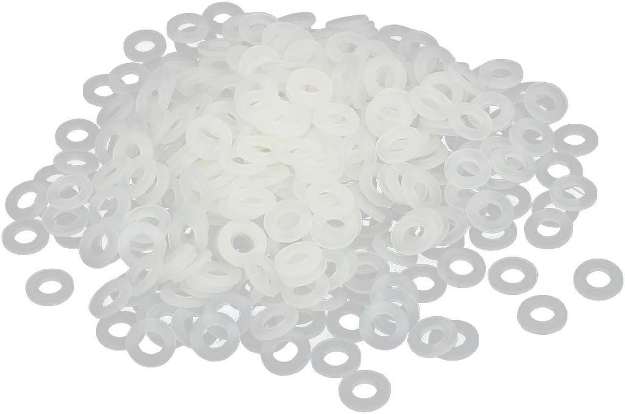 M4 x 8mm x 1mm Nylon Flat Insulating Washers Gaskets Spacers Off White 400PCS