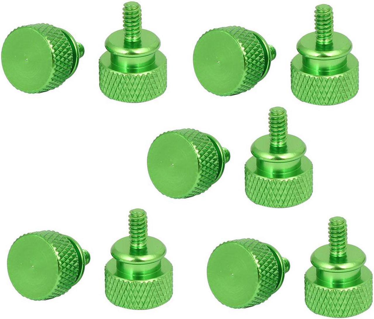 Computer PC Case Fully Threaded Knurled Thumb Screws Green 6#-32 10pcs