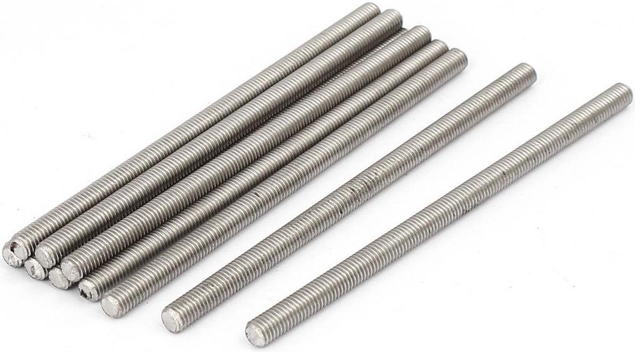 M5 x 100mm 0.8mm Pitch 304 Stainless Steel Fully Threaded Rod Bar Studs 10 Pcs