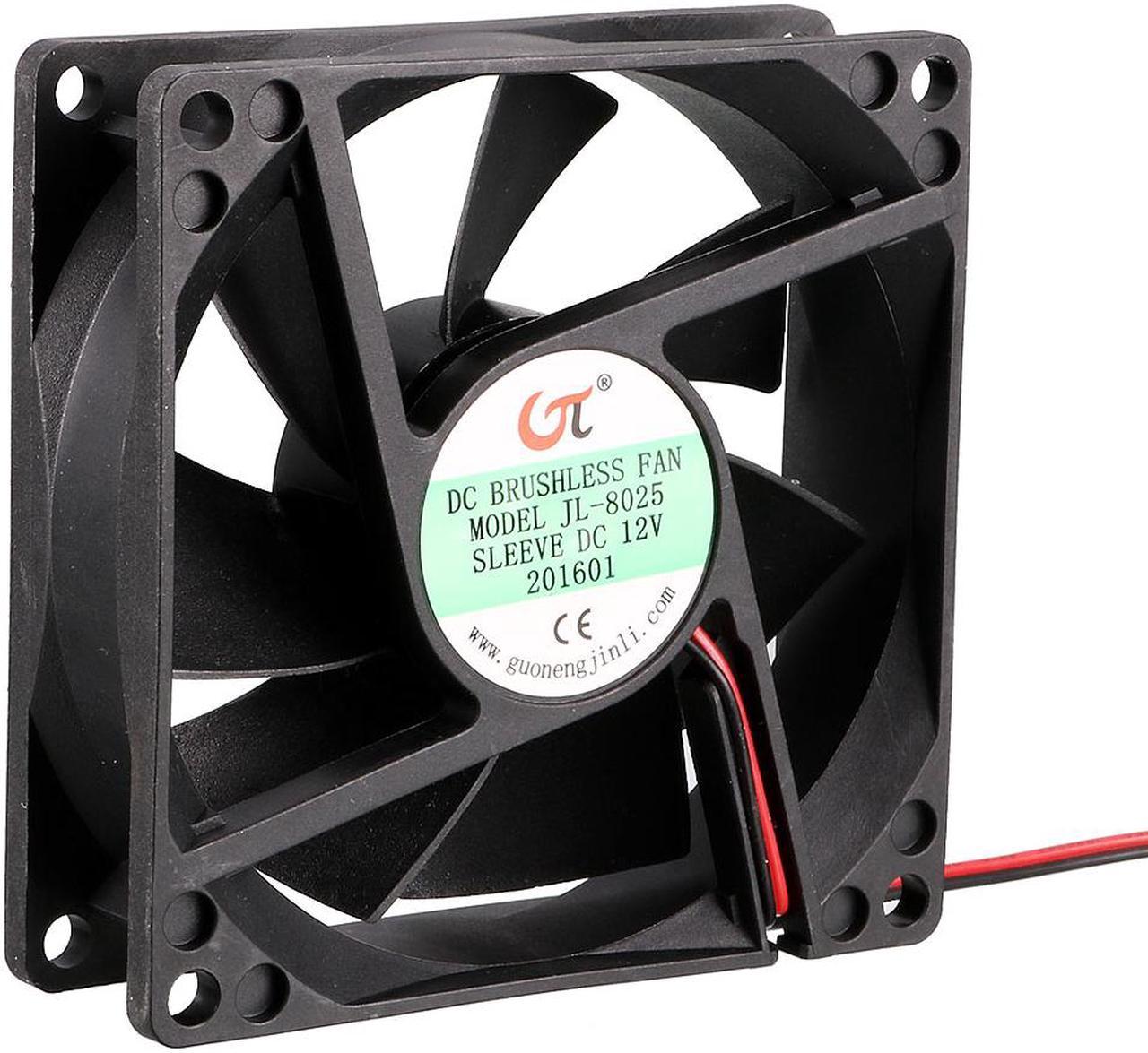 DC12V 0.25A 80x80x25mm 7 Vanes Coolant Cooler Fan for Computer w 2Terminals Wire