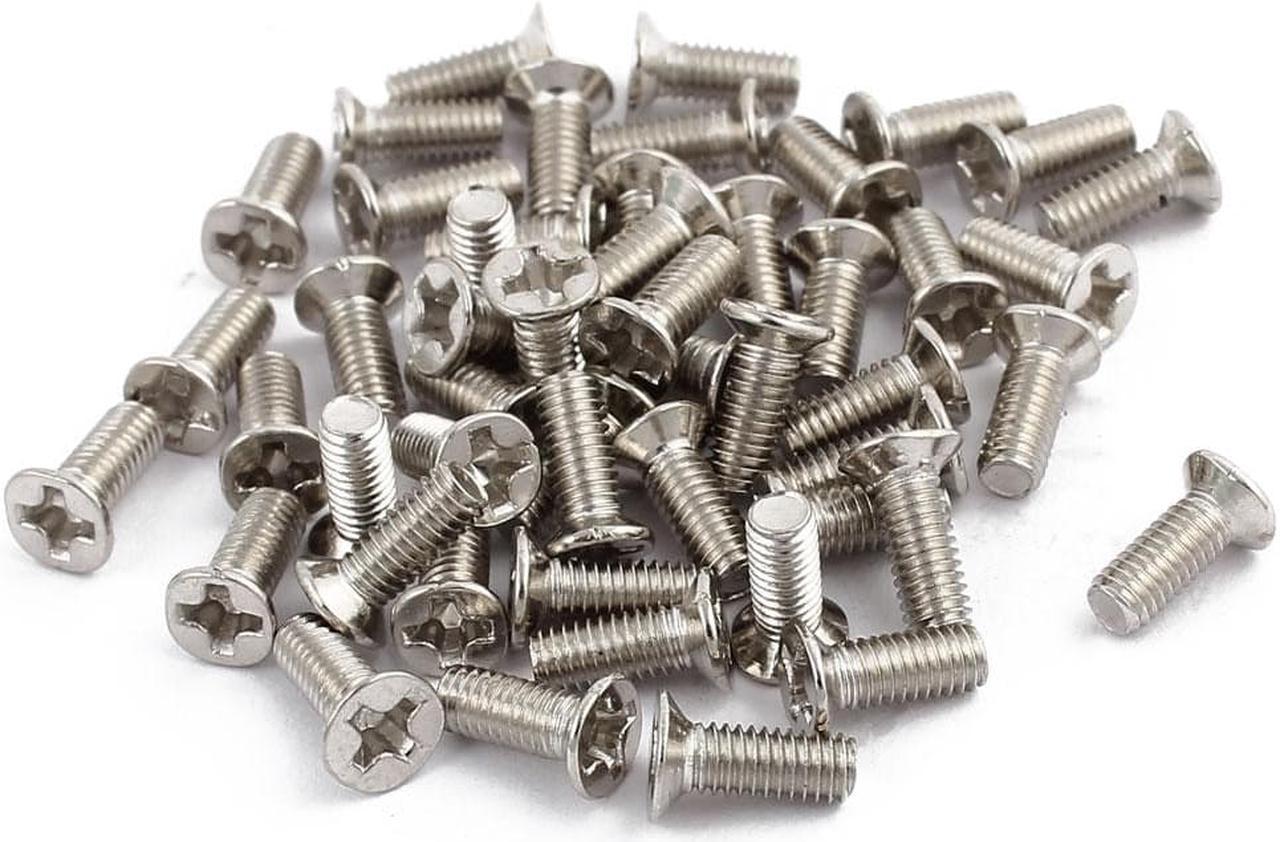 50Pcs M3 x 6mm Stainless Steel Countersunk Flat Head Phillips Machine Screw