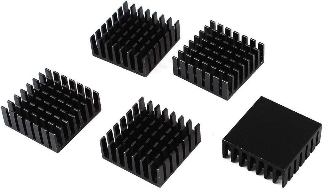 Black Aluminum Chipset Heatsink Cooling Fin 28mm x 28mm x 11mm 5 Pieces