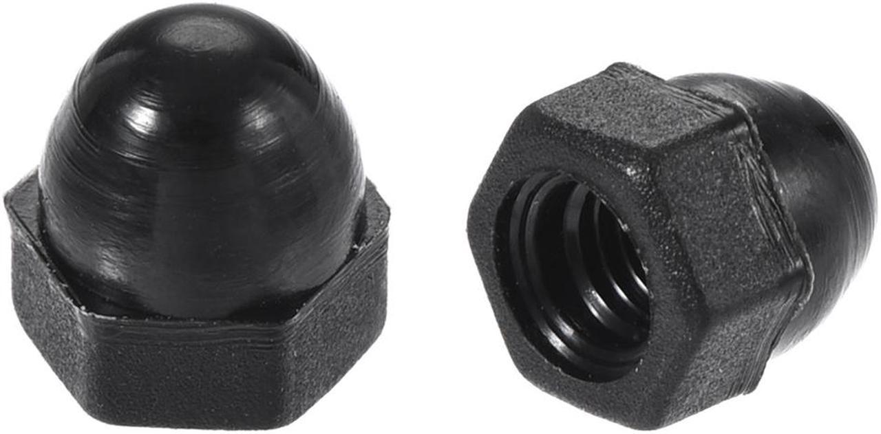 M3 Female Thread Nylon Hex Domed Cap Acorn Nut Black 100pcs