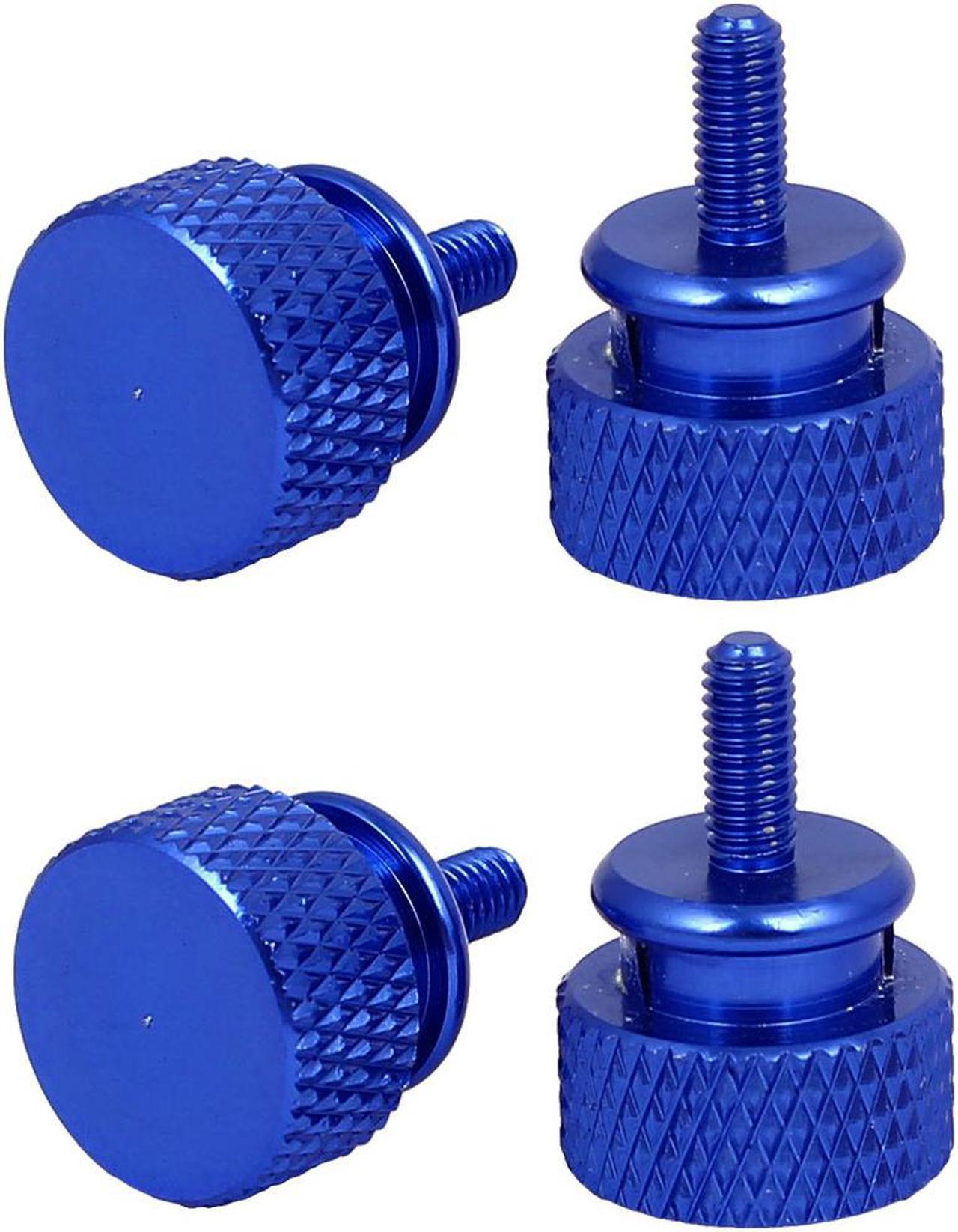 Computer PC Case Aluminum Alloy Knurled Thumb Screws Royal Blue M3x7mm 4pcs