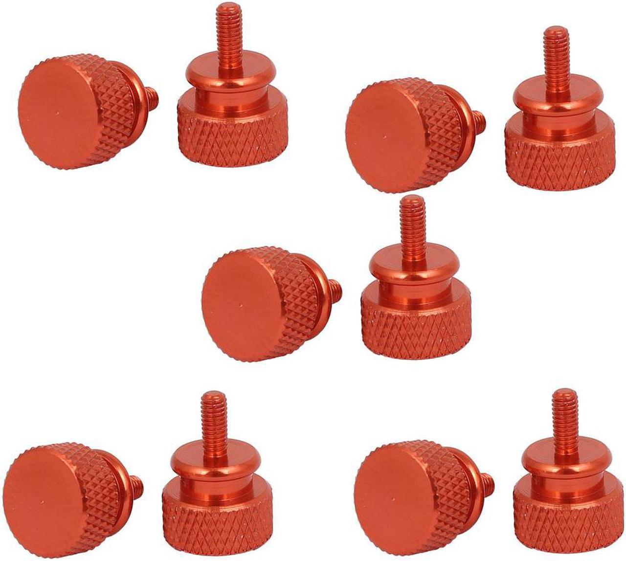 Computer PC Case Aluminum Alloy Knurled Thumb Screws Orange M3x7mm 10pcs