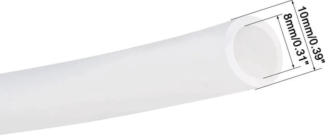 Alt view image 2 of 2 - 8mm x 10mm Food Grade Translucent Silicone Tube Water Air Pump Hose 2.5M Length