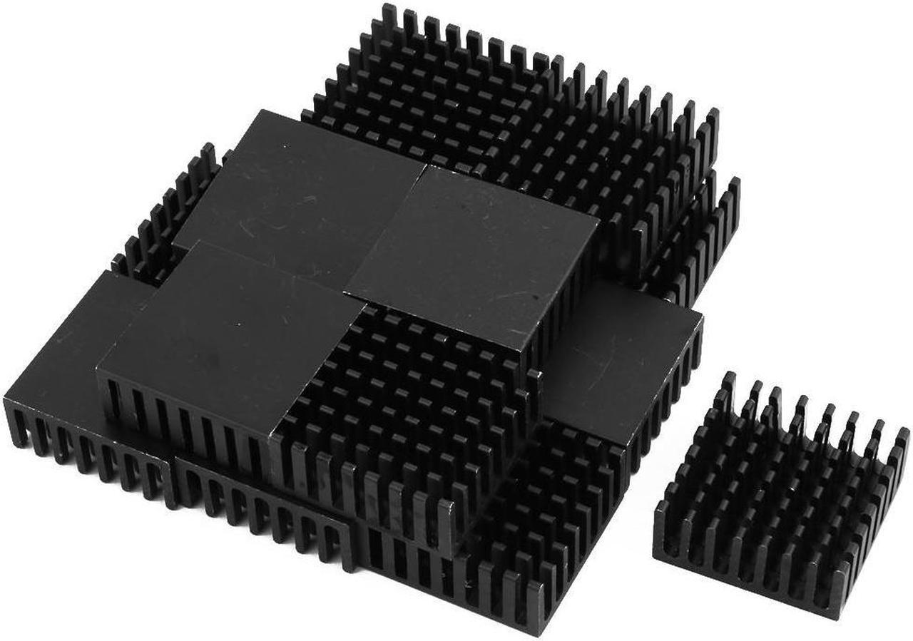 15Pcs 25mm x 25mm x 10mm Aluminum Heatsink for LED Power IC Transistor Black