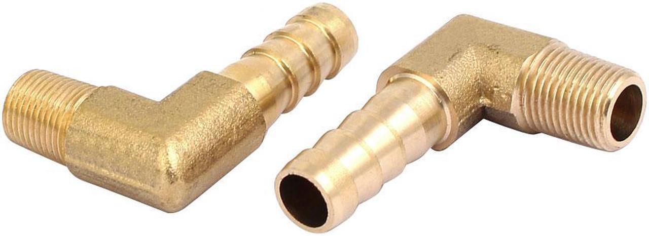 Main image of 1/8BSP Male Thread 8mm Hose Barbed Fitting Right Angle Elbow Connector 2pcs
