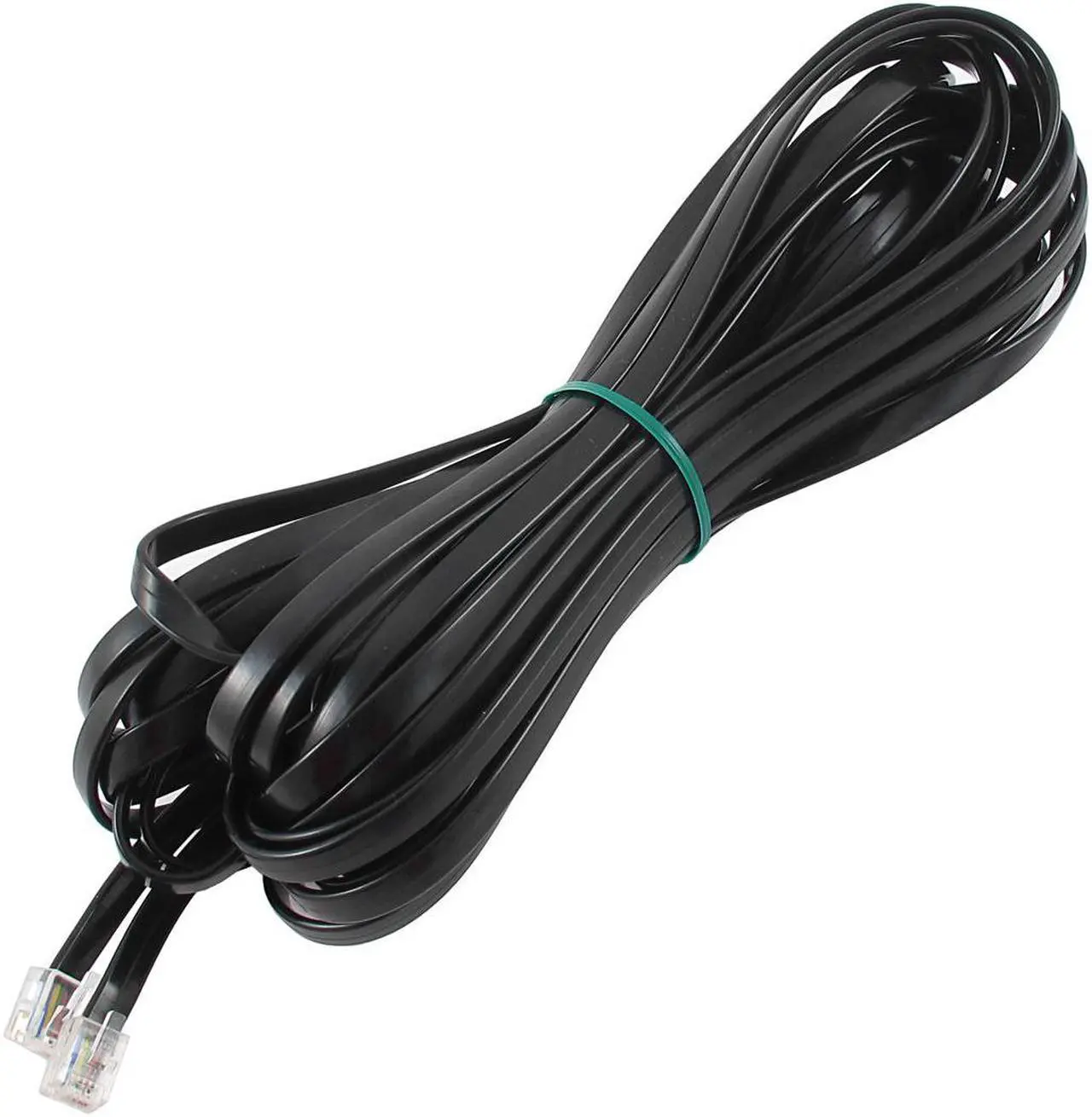 Main image of Unique Bargains 33Ft Length 6P6C RJ11 Telephone Extension Fax Modem Cable Line Black