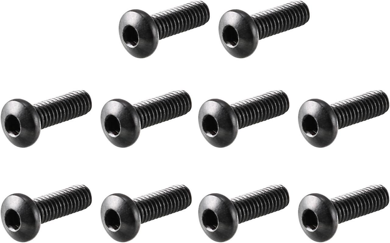 M2.5x8mm Thread 10.9 Alloy Steel Button Head Hex Socket Cap Screw Bolt 100pcs