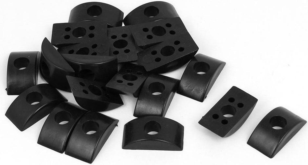 8mm Hole Dia Furniture Connector Half Moon Nuts Spacer Washer Black 20PCS