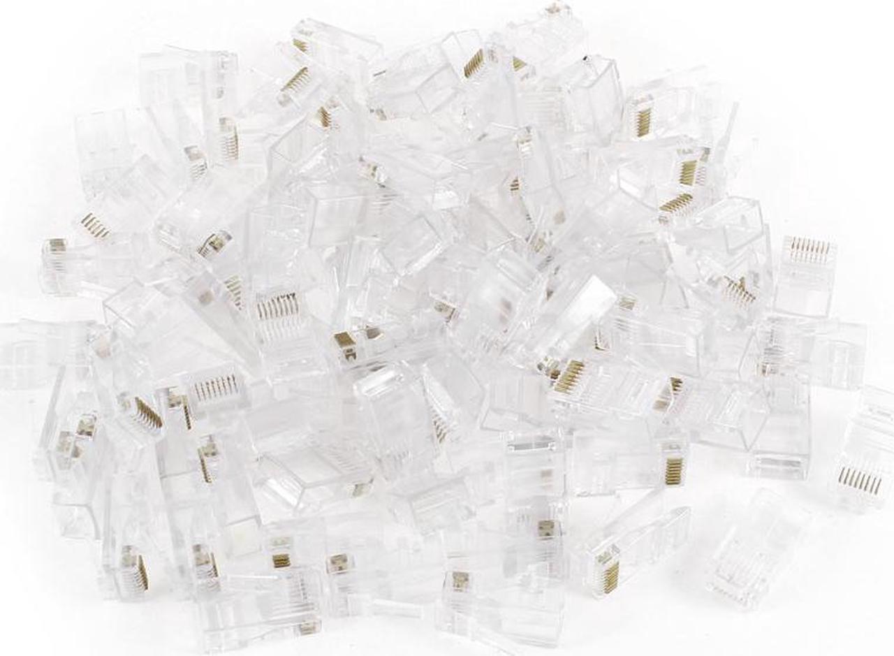 Main image of Clear Plastic Shell RJ45 Cat5 8P8C Male Plug Network Connectors Couplers 100 Pcs