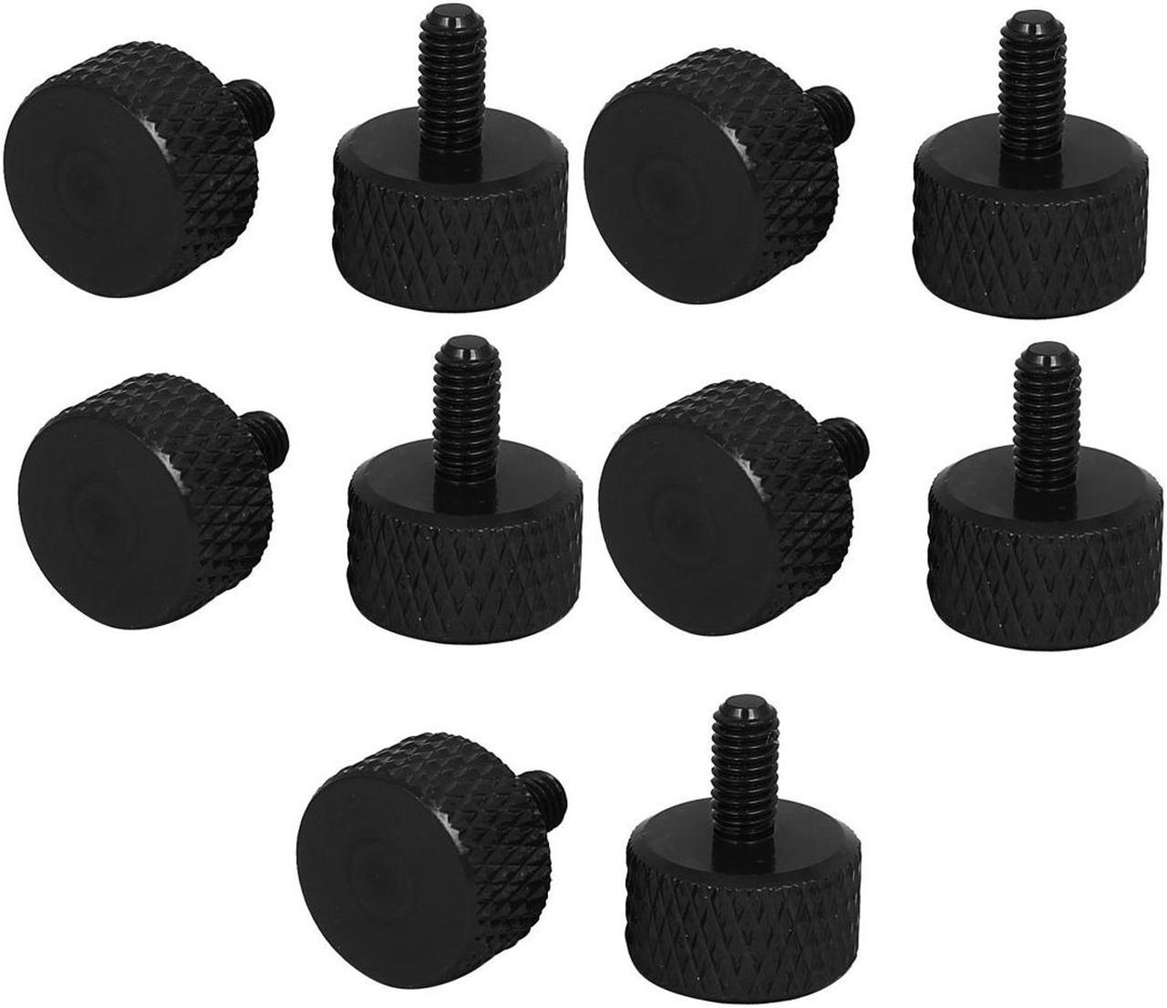 Computer PC Graphics Card Aluminum Alloy Knurled Thumb Screws Black M3x6mm 10pcs