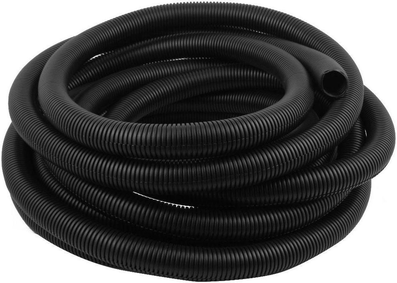 Plastic Flexible Corrugated Conduit Pipe 34.5mm OD 10 Meter Length Black