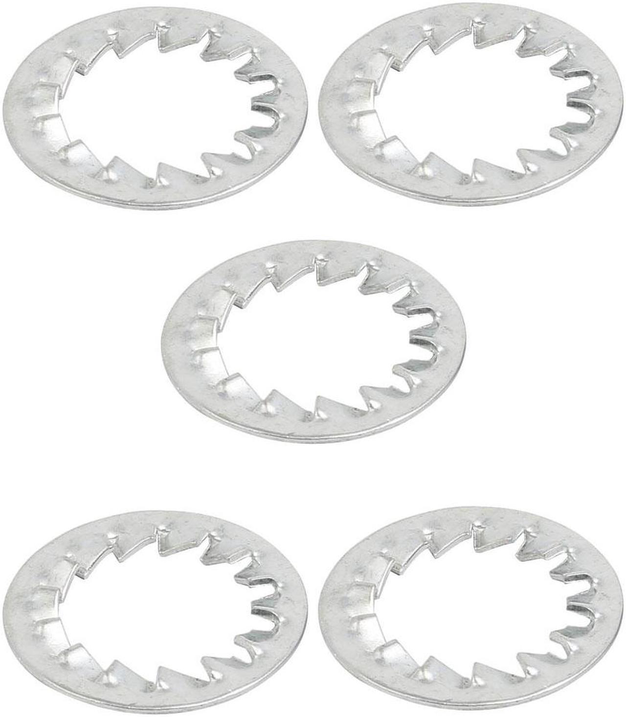 18mm Inner Dia Carbon Steel Zinc Plated Internal Serrated Lock Washer 5pcs