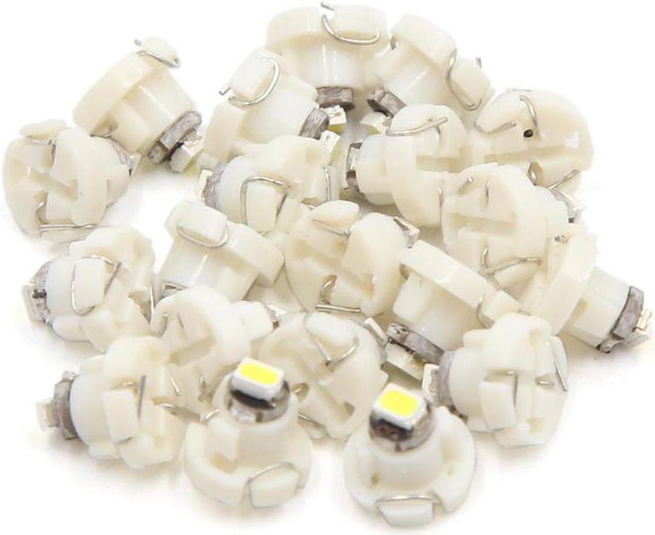 20 Pcs T3 White 3020-SMD LED Auto Car Interior Dashboard Panel Light Lamp Bulb