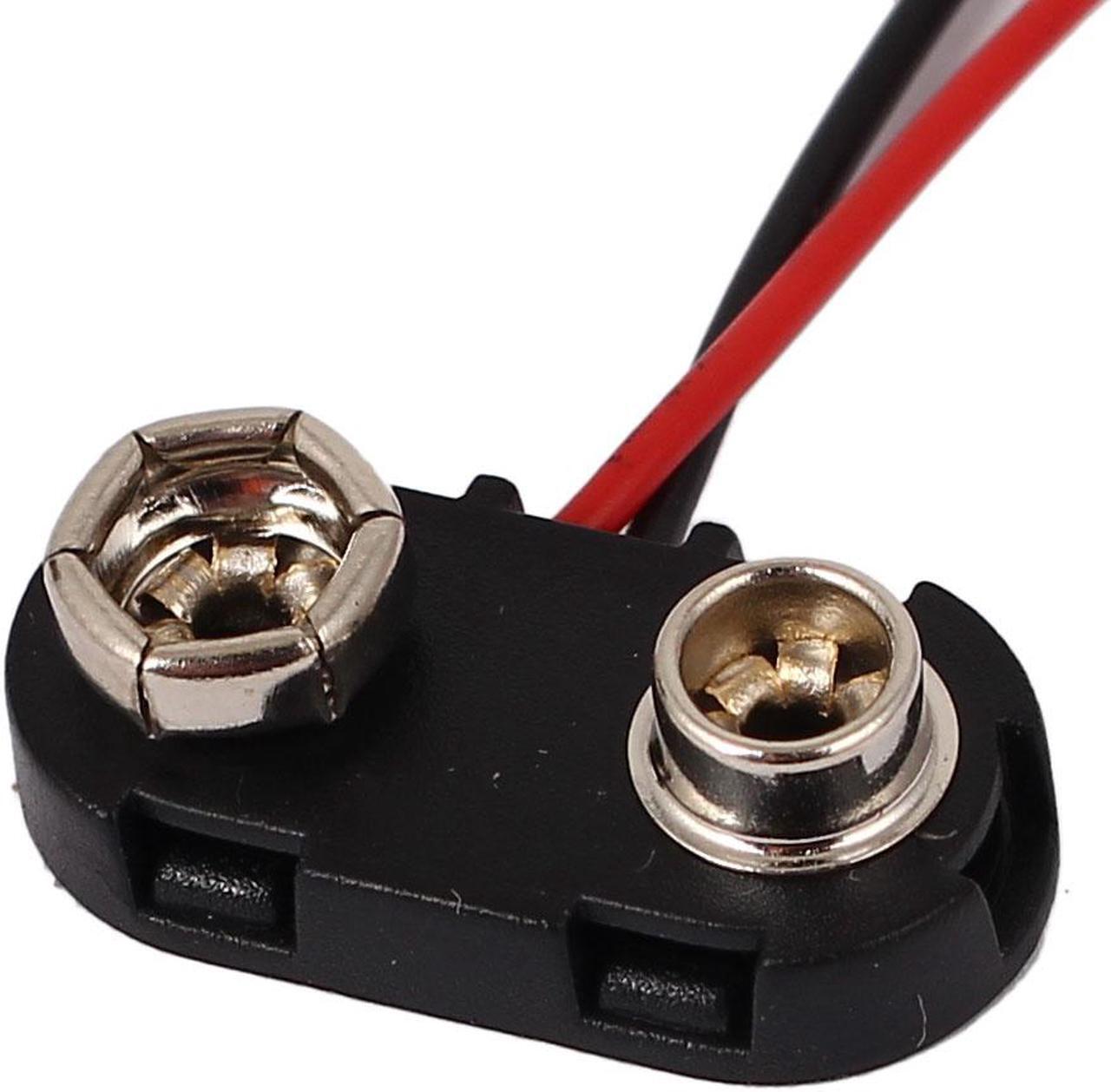Alt view image 3 of 4 - 9V Block Battery Clip Plastic T-type Cap DIY Connector Holder Cable Leads 15cm