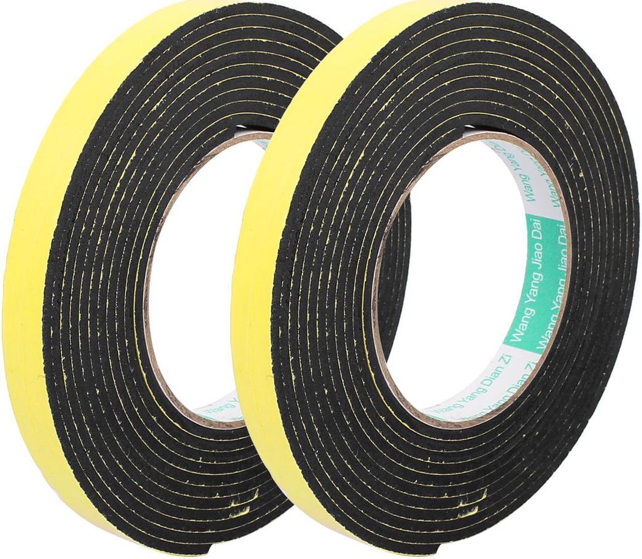 Main image of 2pcs 15mm x 3mm Single Sided Self Adhesive Shockproof Sponge Foam Tape 4M Length
