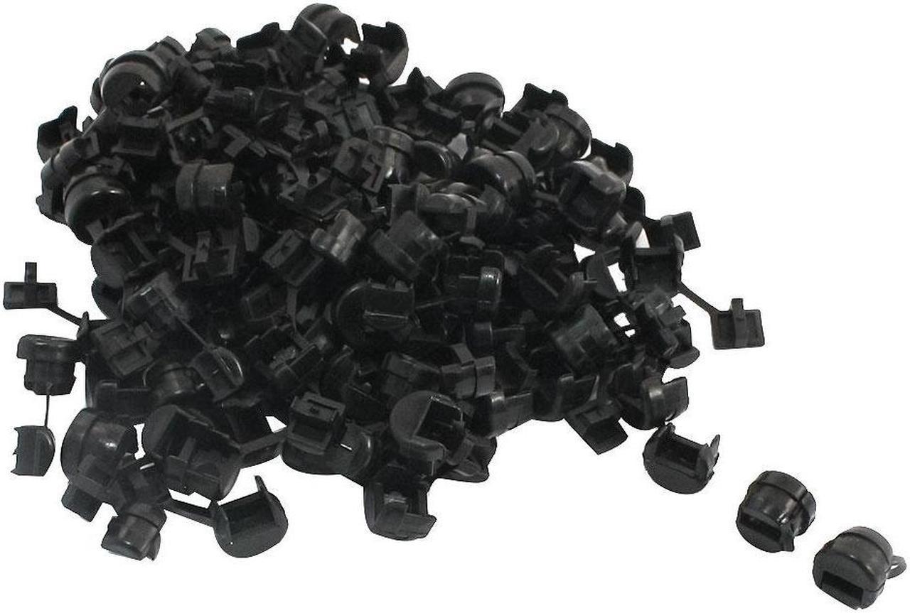 Unique Bargains 100 x Black Electrical Nylon Strain Relief Bushing for 7mm Width Cord