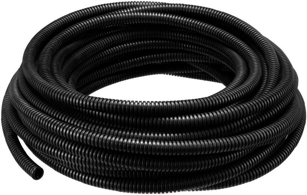 Unique Bargains 12.5M 10mm Outside Dia Corrugated Bellow Conduit Tube for Electric Wiring Black