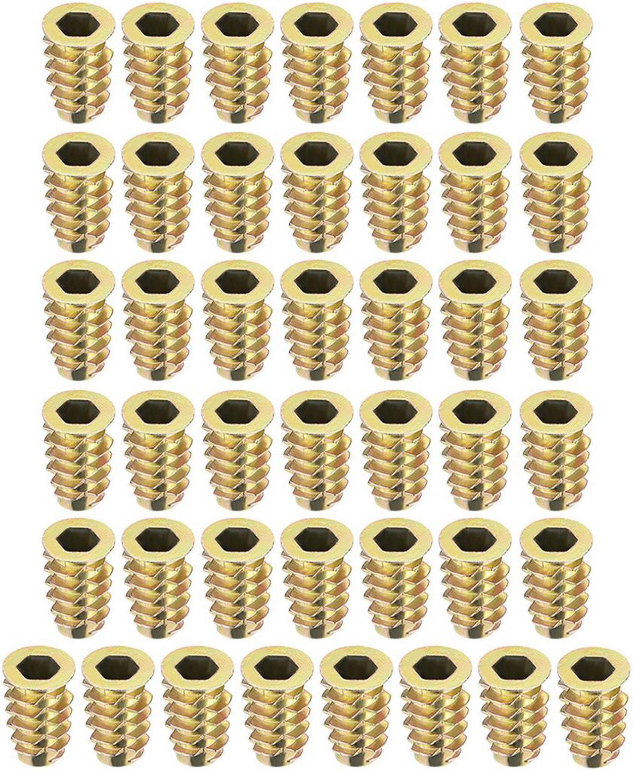 Threaded Insert Nuts Zinc Alloy Hex Socket M6 Internal Threads 18mm Length 50pcs