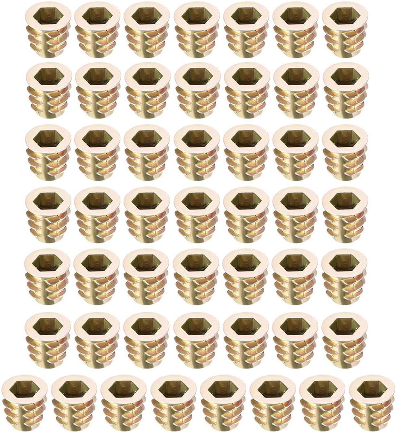 Threaded Insert Nuts Zinc Alloy Hex Socket M6 Internal Threads 10mm Length 50pcs