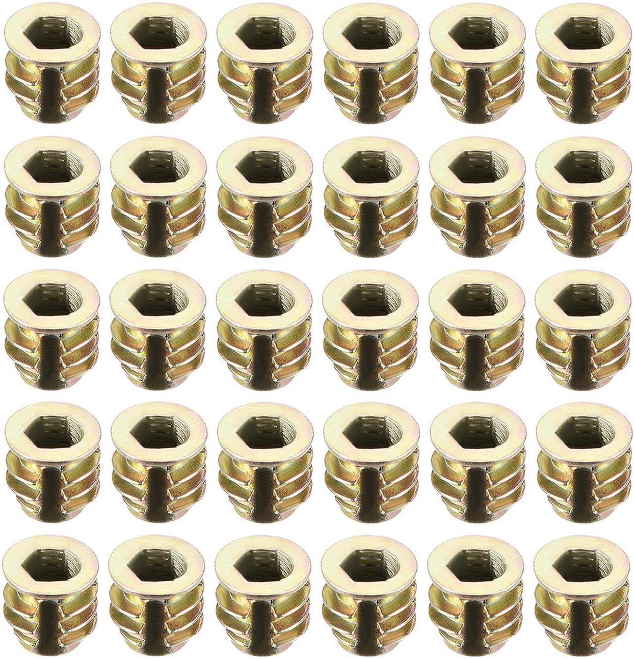 Threaded Insert Nuts Zinc Alloy Hex Socket M4 Internal Threads 8mm Length 30pcs