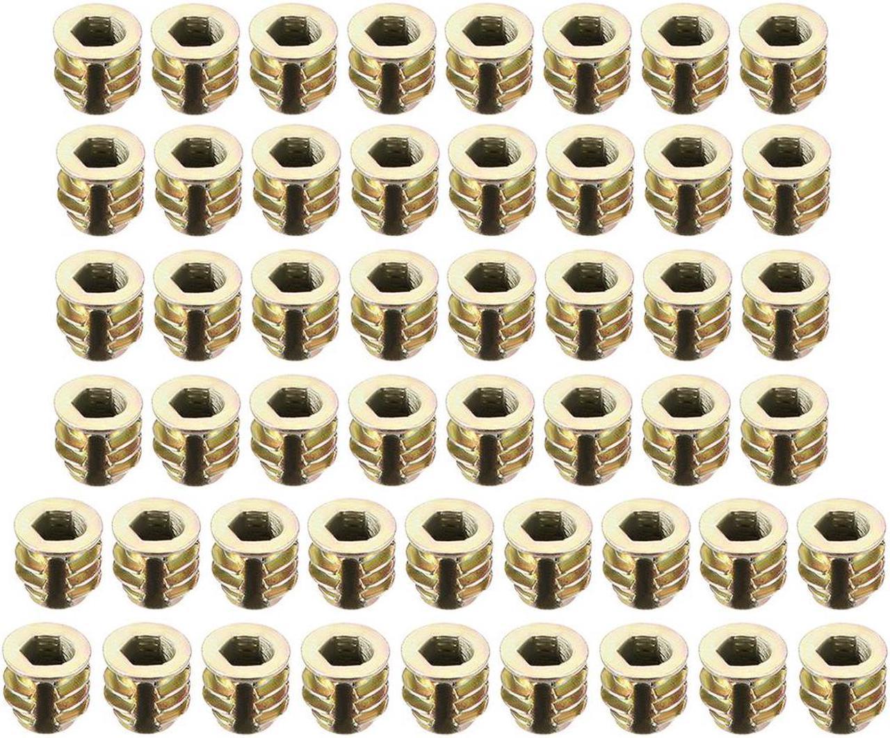 Threaded Insert Nuts Zinc Alloy Hex Socket M4 Internal Threads 8mm Length 50pcs