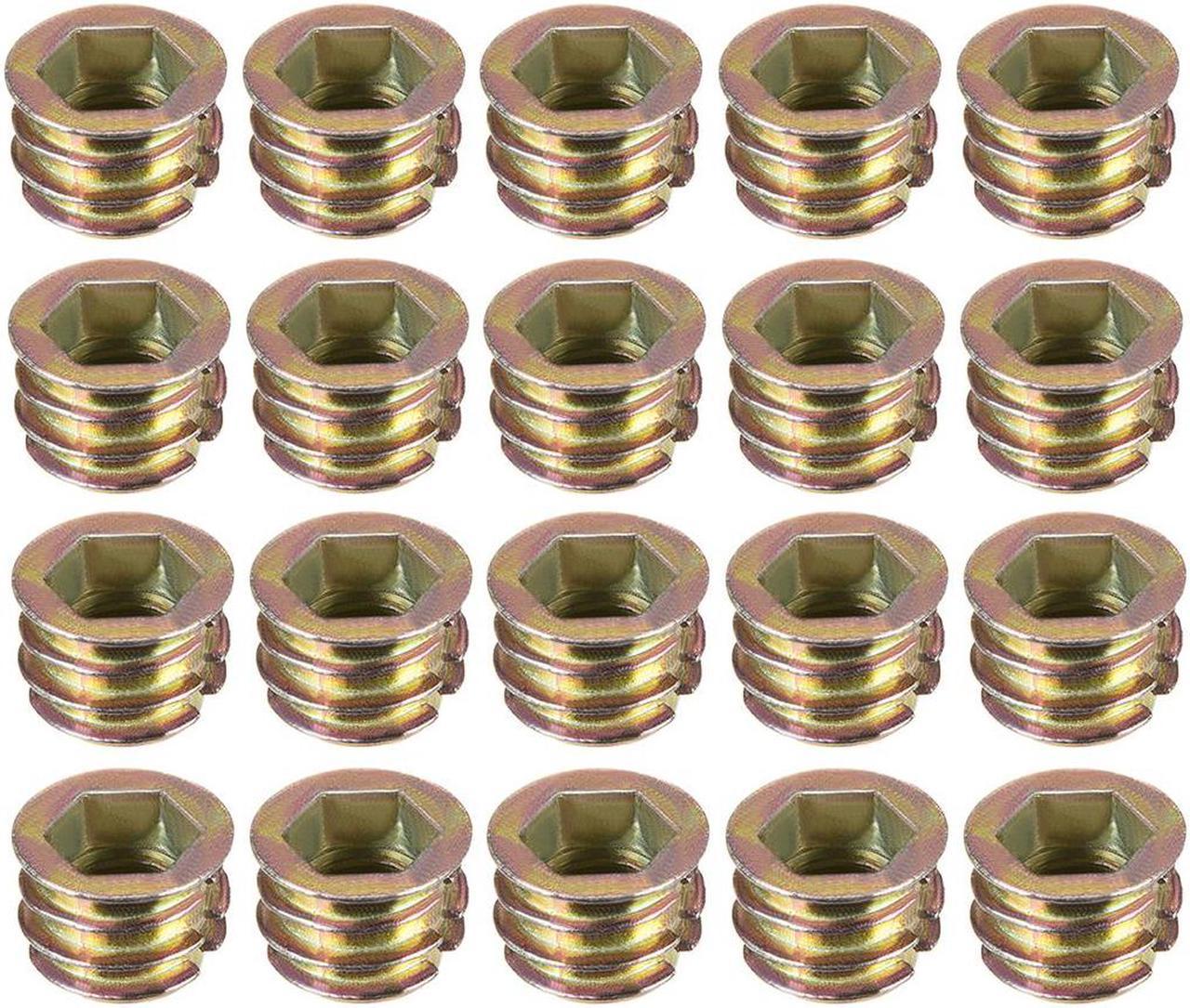 Threaded Insert Nuts Zinc Alloy Hex Socket M8 Internal Threads 10mm Length 20pcs