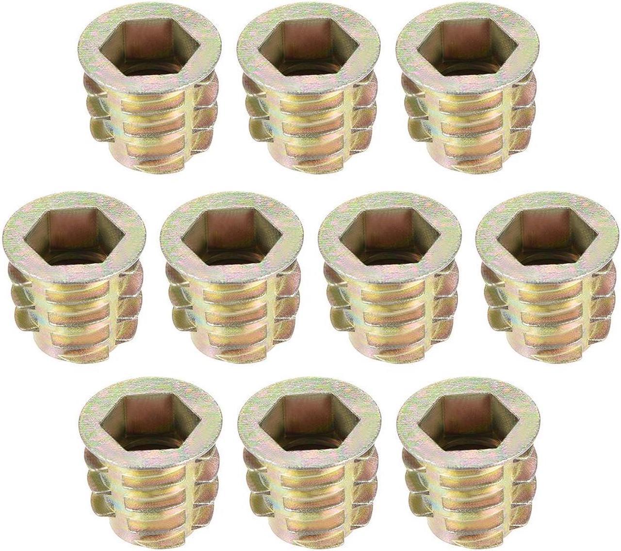 Threaded Insert Nuts Zinc Alloy Hex Socket M10 Internal Thread 15mm Length 10pcs