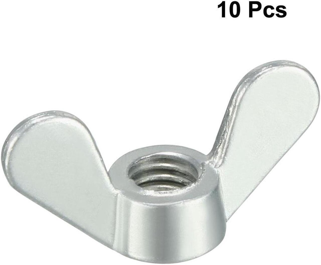 Alt view image 2 of 3 - M6 Wing Nuts Zinc Plated Fasteners Parts Butterfly Nut Silver Tone 10pcs