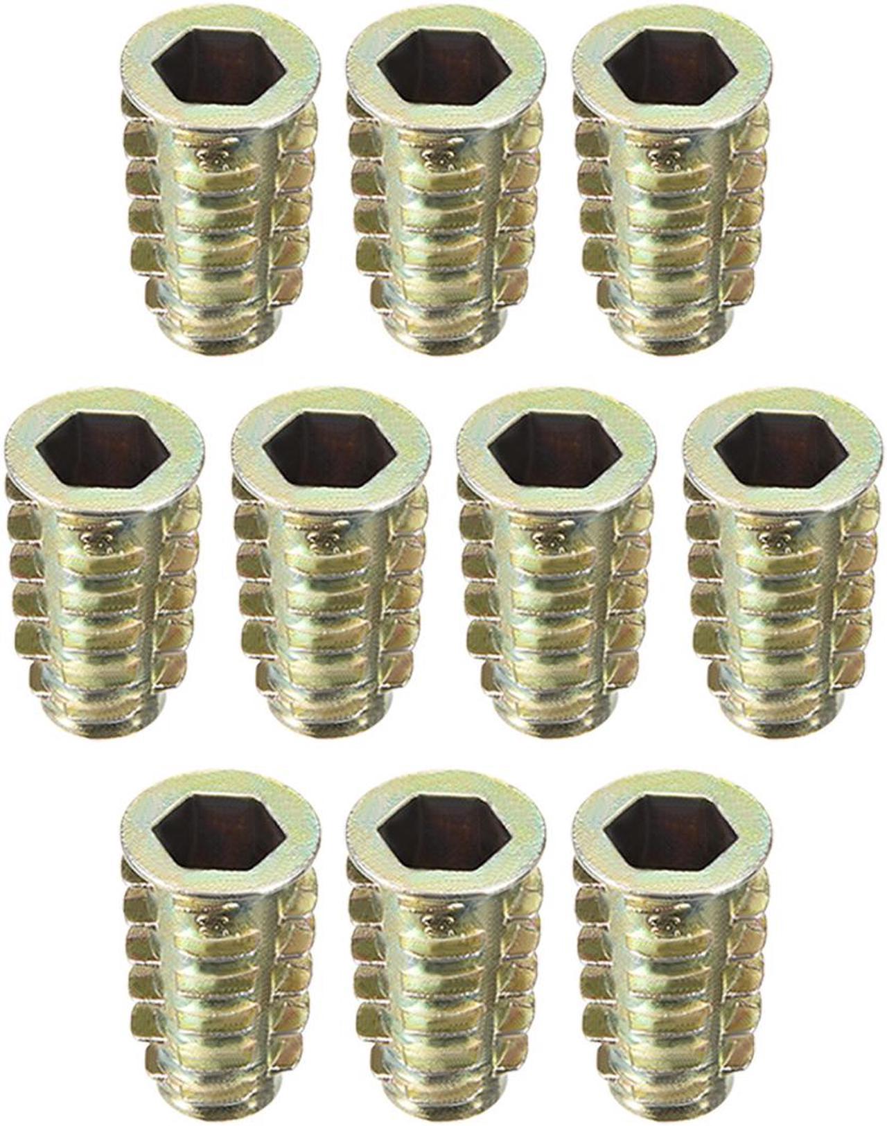 Threaded Insert Nuts Zinc Alloy Hex Socket M8 Internal Threads 23mm Length 10pcs