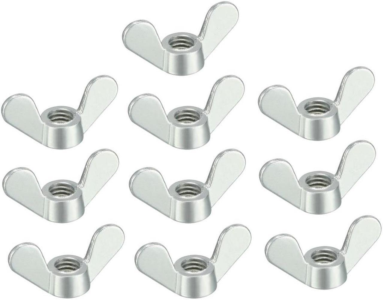 Main image of M6 Wing Nuts Zinc Plated Fasteners Parts Butterfly Nut Silver Tone 10pcs