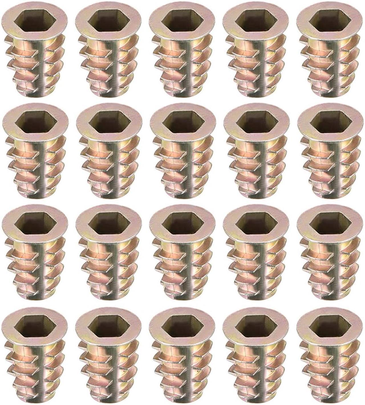 Threaded Insert Nuts Zinc Alloy Hex Socket M8 Internal Threads 18mm Length 20pcs