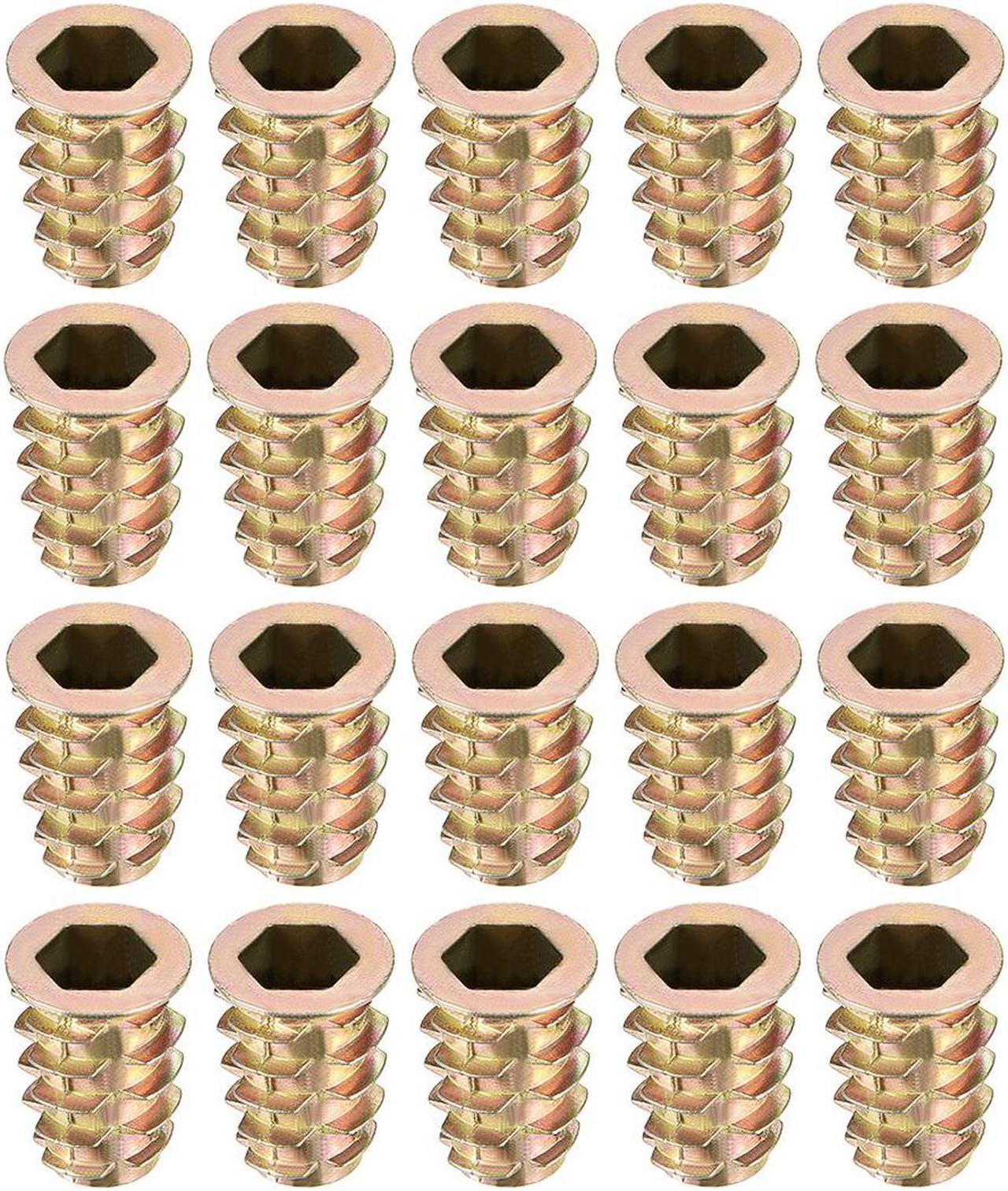 Threaded Insert Nuts Zinc Alloy Hex Socket M8 Internal Threads 20mm Length 20pcs