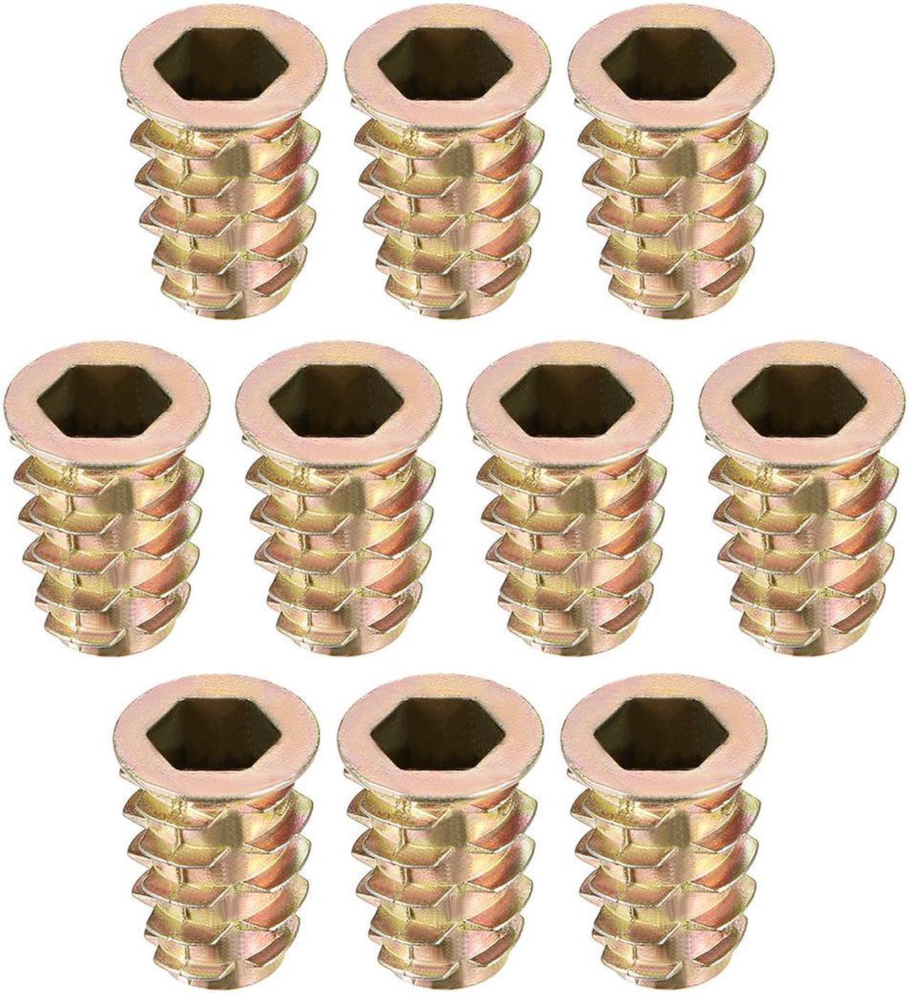 Threaded Insert Nuts Zinc Alloy Hex Socket M8 Internal Threads 20mm Length 10pcs