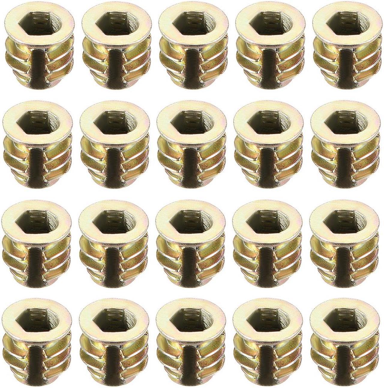 Threaded Insert Nuts Zinc Alloy Hex Socket M4 Internal Threads 8mm Length 20pcs