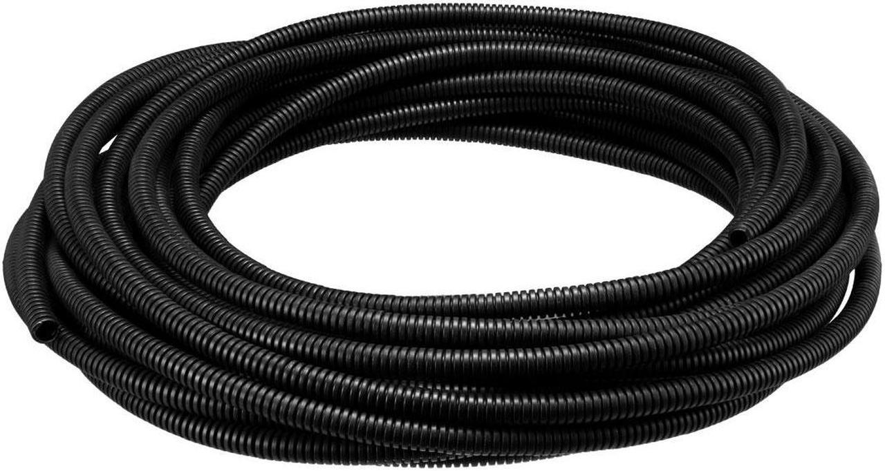 Unique Bargains 16M 10mm Outside Dia Corrugated Bellow Conduit Tube for Electric Wiring Black