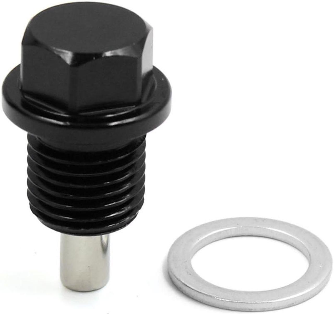 M14 x 1.5 Black Aluminum Alloy Magnetic Engine Oil Pan Drain Bolt Screw for Car