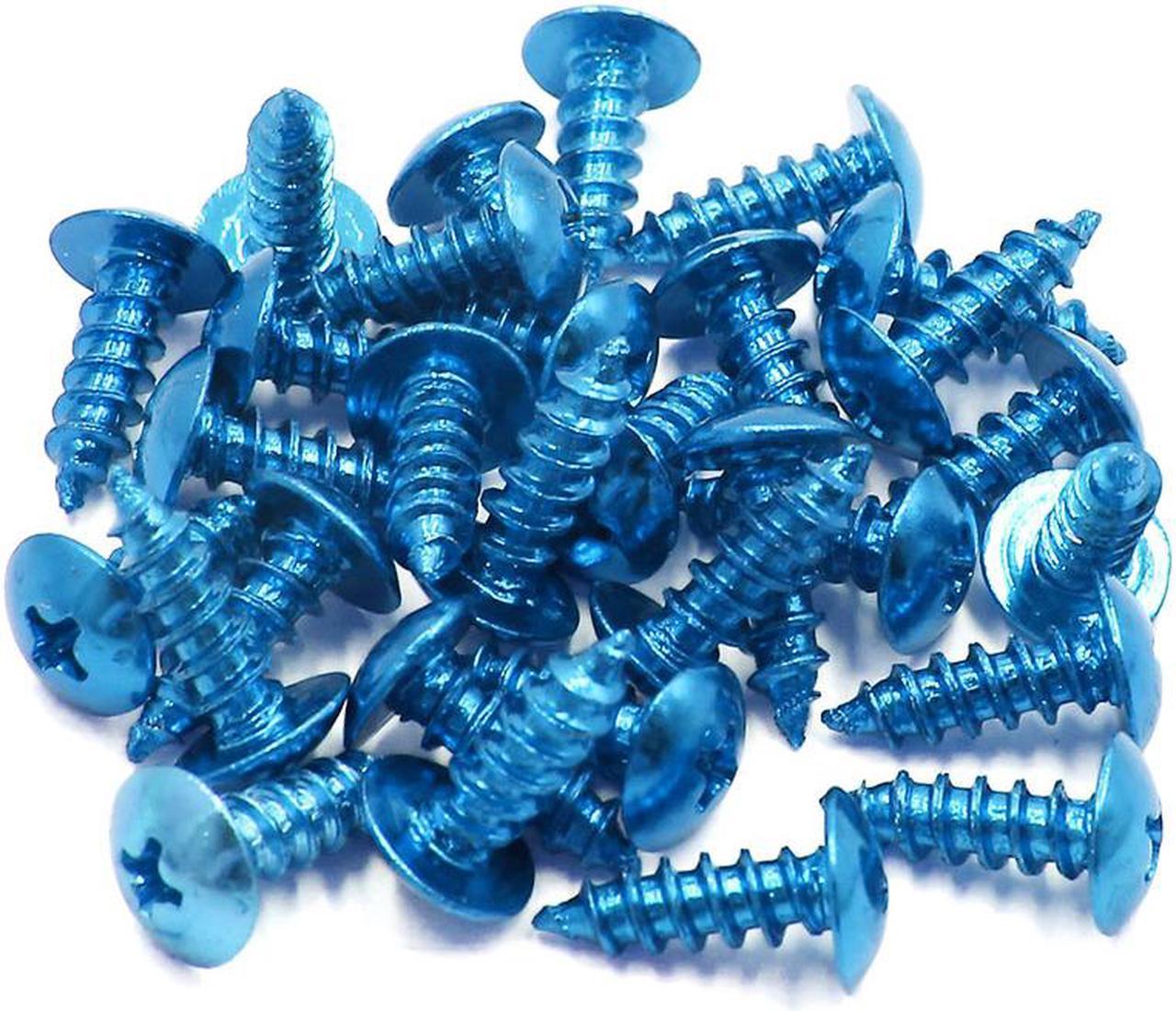 30pcs Universal Blue Motorcycle Round Cross Head Self Tapping Bolts Screws