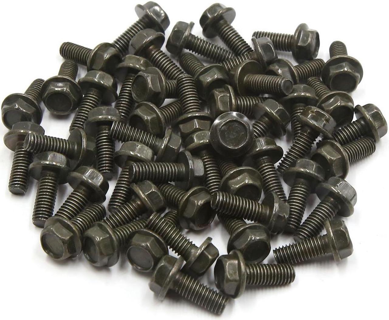 50pcs Dark Green Universal Scooter Motorcycle Hexagon Bolts Screws 6mm x 16mm