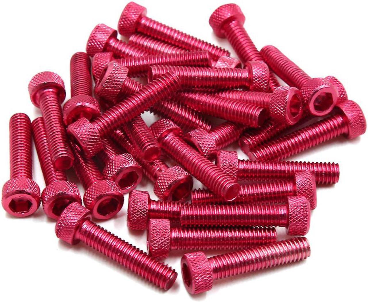 30pcs Red M6 x 30mm Motorcycle Car Hexagon Socket Fastener Bolts Screws