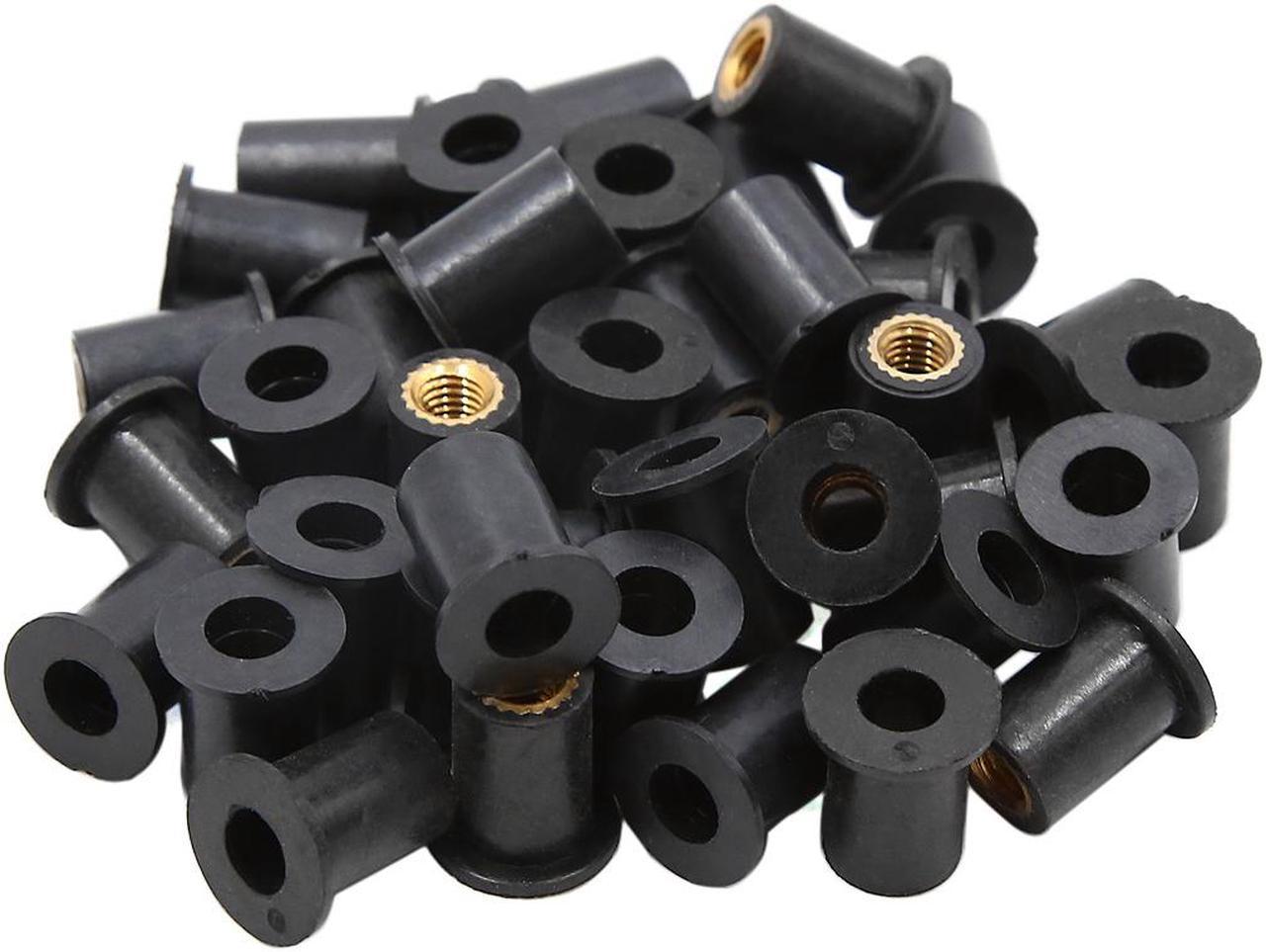 40pcs M5 Black Rubber Windscreen Windshield Screws Bolts Nut for Motorcycle