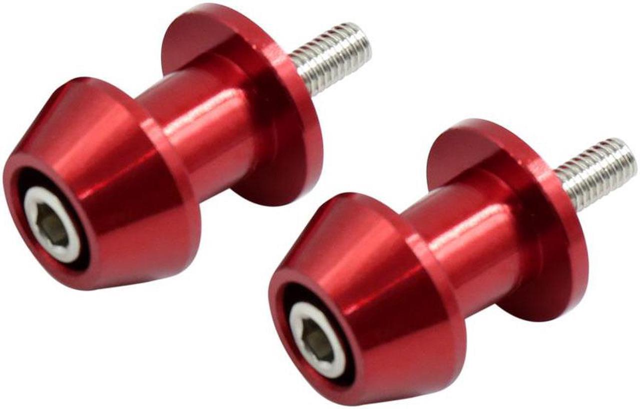 2pcs 6mm Red Aluminum Alloy Swingarm Spool Slider Stand Bobbins for Motorcycle