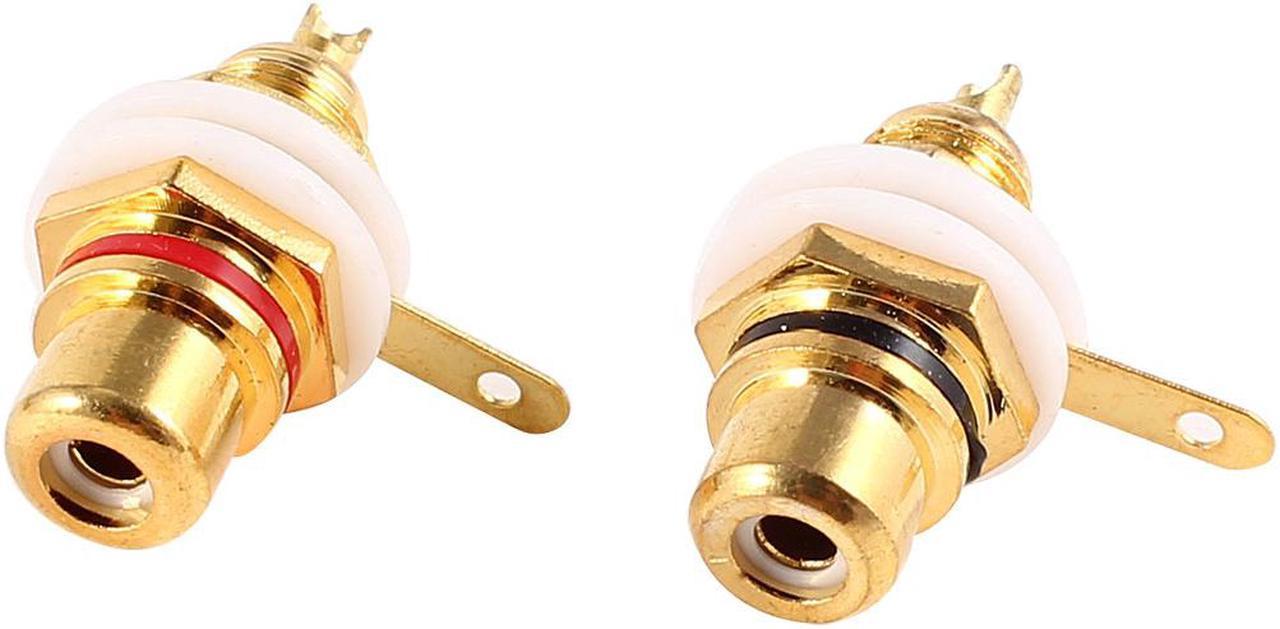 2 Pcs Welding Type Metal RCA Female Jack Audio Terminal Connector